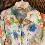 Vintage Floral Butterfly Collar Button Down Shirt Size 34 Yellow Photo 1