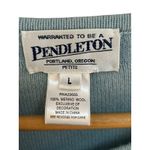 Pendleton Women's Cardigan Sweater Blue Floral Appliqué Merino Wool Petite Large Photo 2