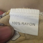 Flower print dress with smocking at the waist. This XL size dress is 100% rayon. Gold Photo 5