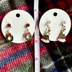 Festive Christmas Tree Wreath Earrings Red Photo 7