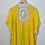 Free People  | Yellow Cream Sundial Gauze Crochet Kimono Wrap Topper | One Size Photo 5