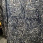 Eileen Fisher Mohair Wool Blend Open Front Leather Trim Sweater Jacket XS Photo 6