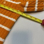 Ralph Lauren Lauren  Cable Knit Long Sleeve V Neck Sweater Orange Stripe Medium # Photo 4