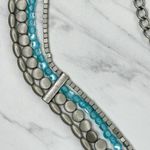 New York & Company Blue Beaded Chain Belt Y2K Festival ✨ Silver Photo 4