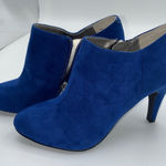 Style & Co Style Co SHAIE Royal Blue Suede Ankle Boots Heels Side Zip Womens Size 6M Retro Photo 0