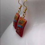 Cute Cheetos Chip Bag Earrings Orange Photo 2