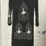 Fabrice Style Vintage Black Silk Beaded Flapper Dress Size 4 Photo 0