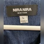 Nira Nira New York Blue Zipper Front Top with Silver Embellishments Size L Photo 2