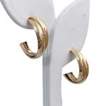 The Moon 585 14K Solid Yellow Gold X Cross Half Earrings Photo 2