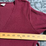Old Navy  women’s small Knit Wrap Dress Wine Long Sleeve Tie Front Stretch ribbed Photo 4