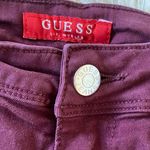 Guess  Burgundy Distressed Jean Shorts Photo 3