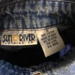 90s Sun River Red blue western cowgirl denim vest jacket with paisley bandana print and pockets #cottagecore #biker #Y2K #streetwear Photo 4