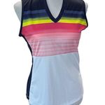 Callaway  NWT Opti-Dri Sleeveless Golf Top in Gradient Stripe Shirt UPF Sz S Photo 1