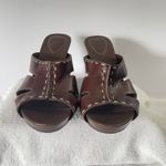 Clarks  Women’s Artisan Collection Leather Sandal Heels Size 8 Brown Excellent Photo 2