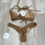 NEW Montce Cappuccino Bikini Set Dopio Top Uno Bottom Women’s Size XL Tan Photo 7