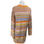 Women's Multicolor Striped Crochet Knit Long Sleeve Sweater Mini Dress Size L Size L Photo 1