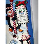 Vintage Handmade Penguin Christmas Vest Womens North Pole Reversible Holiday M/L Blue Size L Photo 2