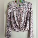 All Saints Tygers Carme Pink Tiger Stripe long sleeve Cropped Tee size small Photo 2