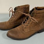 White Mountain Brown Tan Suede Tie-Up Lace-Up Ankle Boots Booties Shoes Size 9.5 🤎 Photo 1