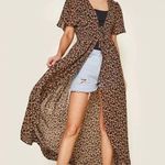 Leopard print duster/ swim Coverup Size 8 Photo 0