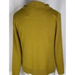 Evan Picone Black Label Brown Mustard Yellow Open Ruffle Sweater Cardigan PM Photo 3
