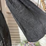 BCBGeneration  Gothic Bell Sleeve Dress Sheer Mesh Neck Floral Crochet Black sz 0 Photo 9