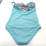 Romenza Targo Womens One Piece Swimsuit Size 8 Twist Striped Beachy Summer Photo 6