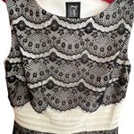 Jax black and cream banded tank dress with black lace detail size 6 Photo 4