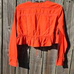 ZARA  Orange Lace Detaill Long Sleeve Cotton Top S Photo 9