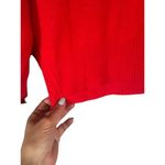 Pierre Cardin Red Long Sleeve Ribbed Neckline Short Knit Sweater Women Sz M Photo 4