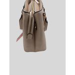 Rosani Cream Faux Leather Structured Satchel Tote Handbag Purse 10" x 13" x 5 " Tan Photo 7
