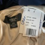 AQUA One Shoulder Thigh Slit A-Line Long Evening Gown Blue Size 14 Formal Dress Photo 8