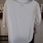 W5 Anthropologie white eyelet shirt Photo 2