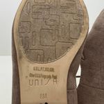 Unisa  neutral tan beige ankle tie up faux suede pointed toe flat shoes size 8 Photo 7