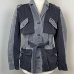 Anthropologie Hei Hei Ruffle Anorak Colorblock Ruffle Back Jacket XSP Steampunk Photo 0