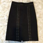 NY & CO GOLD FLAT STUDDED SLIT BACK, HIGH WAIST PENCIL SKIRT Black Size 0 Photo 0
