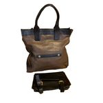 Chloé CHLOE FRONT POCKET TOTE BAG IN BROWN & BLACK LEATHER W/DETACHABLE POUCH Photo 5