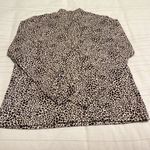 Lands' End  Leopard Animal Print Womens Top Small Mock Turtle Neck Shirt Brown Photo 1