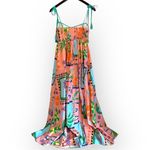 Love Wednesday Tropical Print Cotton maxi dress, spaghetti straps, coral, NWT, M Size M Photo 7