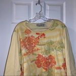 Caribbean Joe  Yellow Print Scoop Neck 3/4 Sleeve Top 2X Photo 4