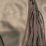 #125 FRINGE Black Vegan Leather Clutch Black Photo 2