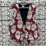 Vintage Old World Santa Tapestry Ugly Christmas Dress Vest Backroad Blues XL Red Photo 0