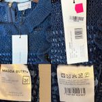 Magda Butrym Crochet Cotton Leather One Sleeve Mini Dress Navy size 36 / US 4 Blue Photo 4