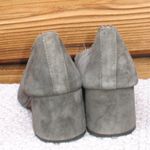 Mango  Womens 7 Gray Suede Block Heel Shoes Photo 6