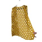Vintage Handmade Crochet Vest Cardigan Mustard Yellow Size M/L Size L Photo 3