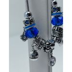 Teacher Charm Bracelet Blue Apple #1‎ Teacher Book ABC Heart Spacers 8" Long Photo 3