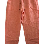 Athleta  Retreat‎ Linen Jogger Pants Coral Sunset Glow Elastic Cuff womens sz 4 Photo 0