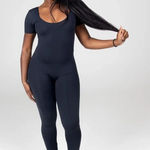 Stript Black Iman Scoop Back Short Sleeve Bodysuit Size XL Made in LA USA Photo 0