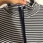 J.Crew  Navy & White Striped Funnel Neck Sweater Photo 1