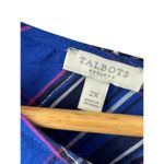 Talbots Royal Blue Plaid Lightweight Long Sleeve Top Women's Size 2X Photo 4